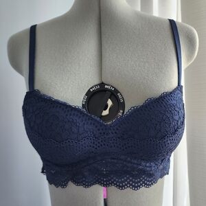 Xhilaration Blue Lace Bralette with Adjustable Straps